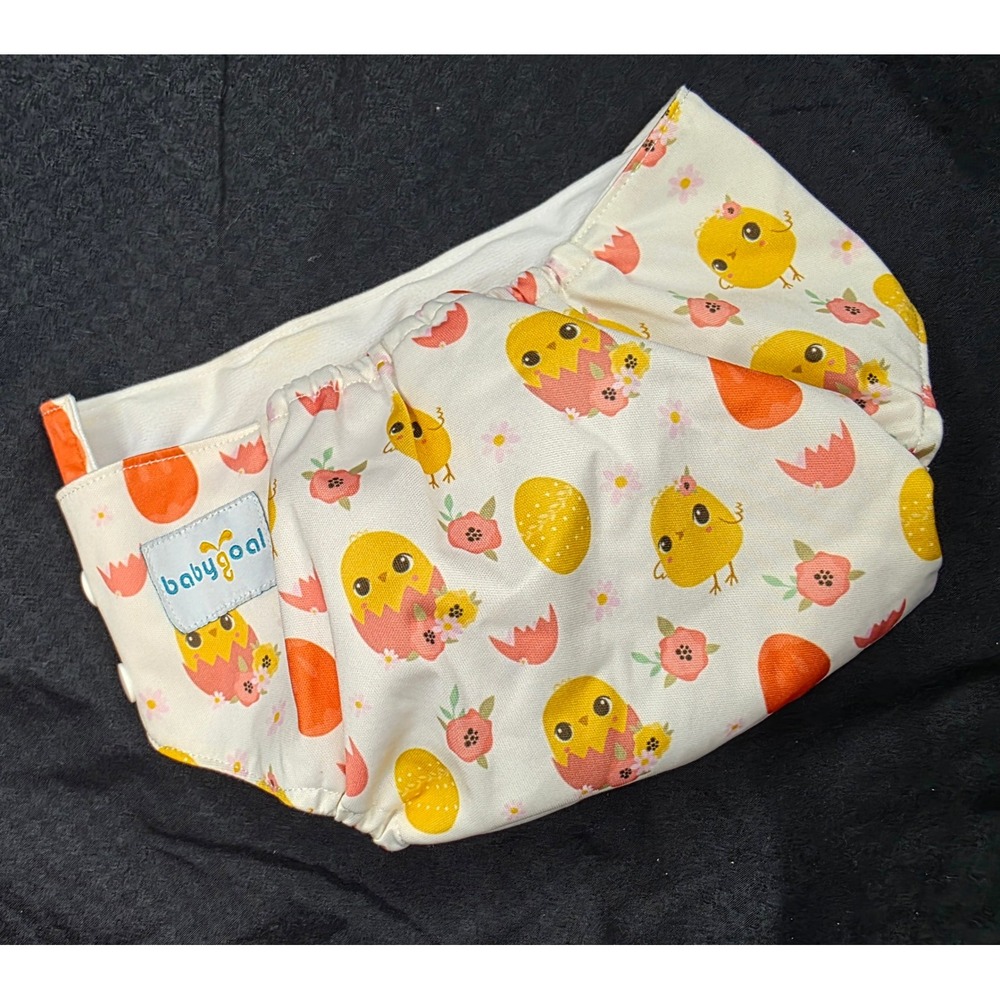Babygoal Reusable Cloth‎ Diaper Cover Easter Chick Egg Print Adjustable Snap